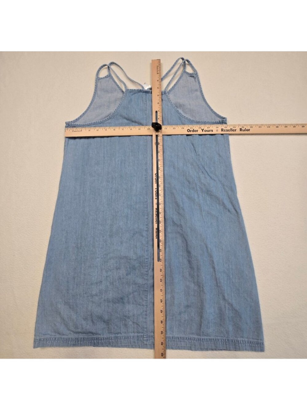 Venus Large Sleeveless Denim Mini Dress Blue Casual Pockets Strappy Back - Picture 5 of 5